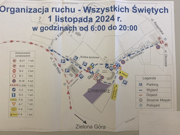 " Wszystkich Świętych" - UWAGA ZMIANY W ORGANIZACJI RUCHU DROGOWEGO