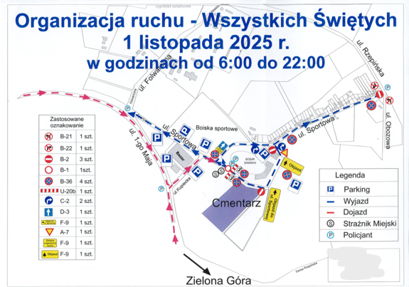 " Wszystkich Świętych" - UWAGA ZMIANY W ORGANIZACJI RUCHU DROGOWEGO