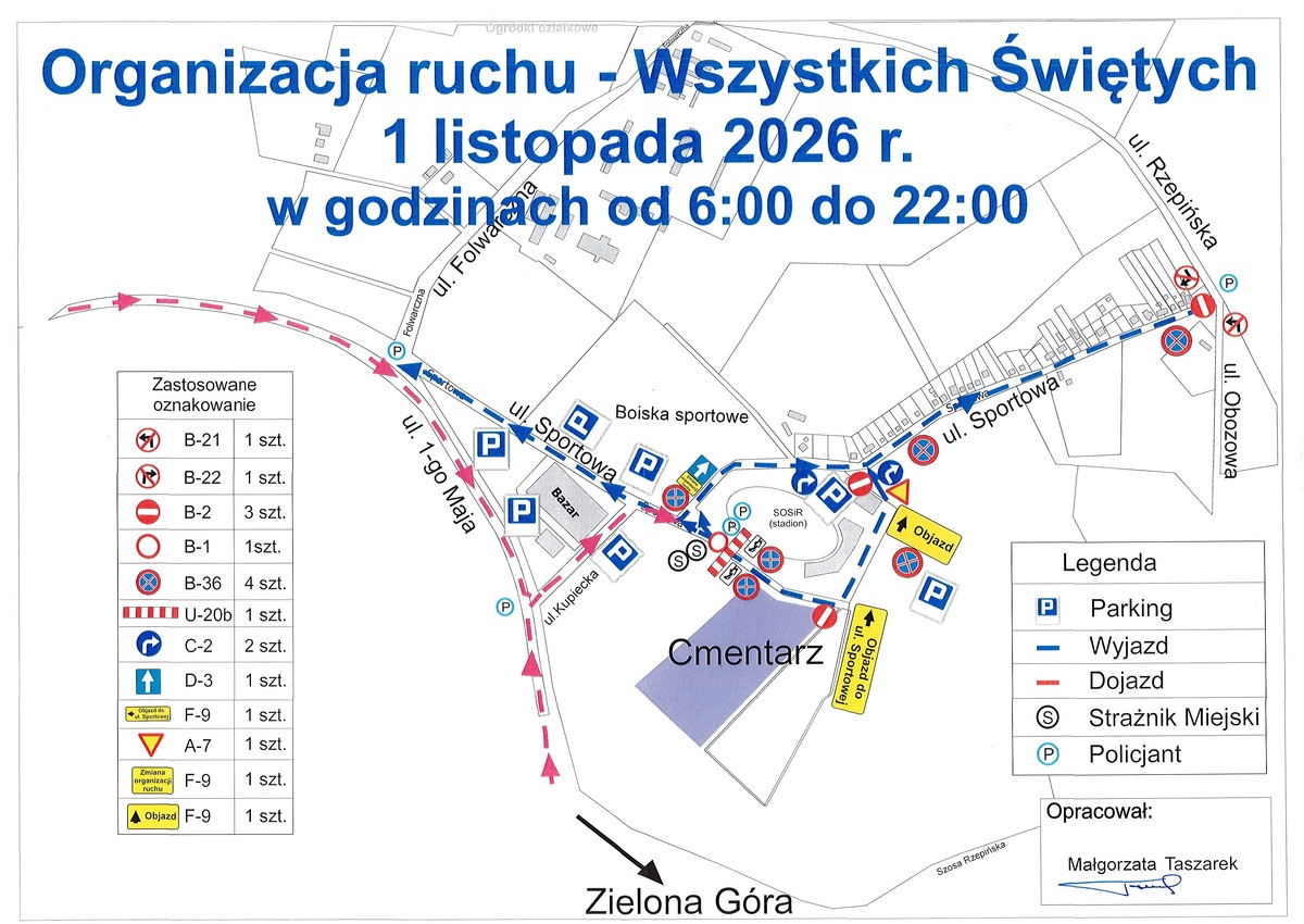 Zmiany w organizacji ruchu w Słubicach na Wszystkich Świętych